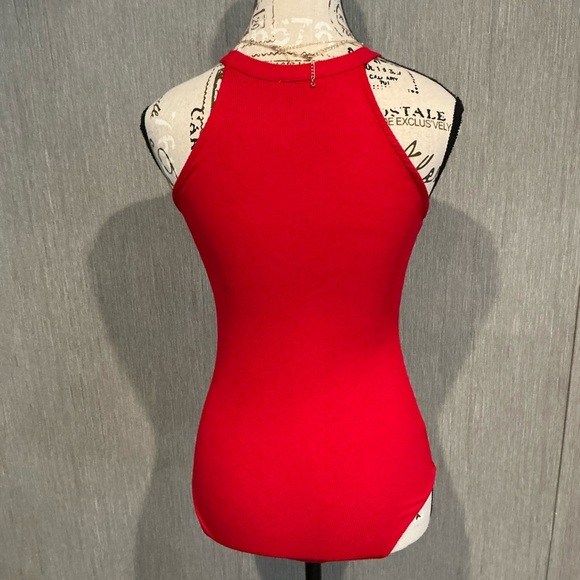 Zara Red Sleeveless Fitted Bodysuit Size Small - Picture 2 of 6